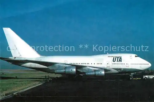 AK / Ansichtskarte Flugzeuge_Zivil UTA B 747 SP 44 LX LGY c n 21263 Flugzeuge Zivil
