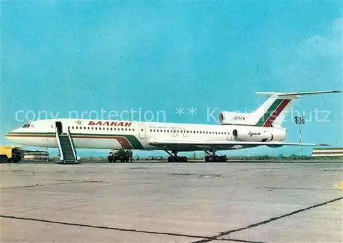 AK / Ansichtskarte Flugzeuge_Zivil Balkan Airport Burgas Tu 154 LZ BTM  Flugzeuge Zivil