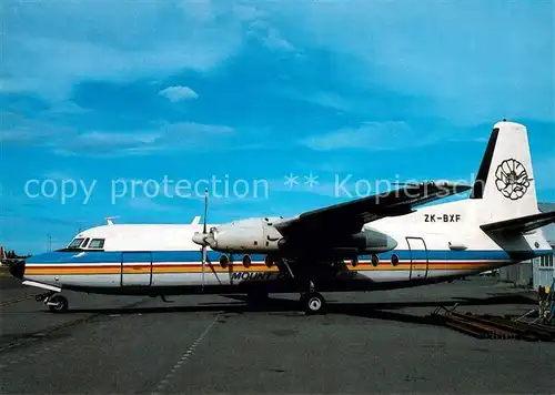 AK / Ansichtskarte Flugzeuge_Zivil Mount Cook Airlines Fokker F 27 100 ZK BXF c n 10185 Flugzeuge Zivil