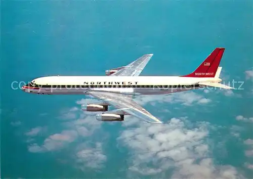 AK / Ansichtskarte Flugzeuge_Zivil Nortwest Airlines Convair 880 N803US Douglas DC 8 33 Flugzeuge Zivil