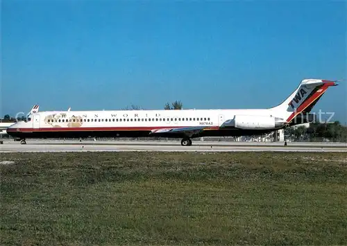 AK / Ansichtskarte Flugzeuge_Zivil TWA Trans World Airlines McDDouglas MD 83 N978AS c n 53470 2135 Flugzeuge Zivil