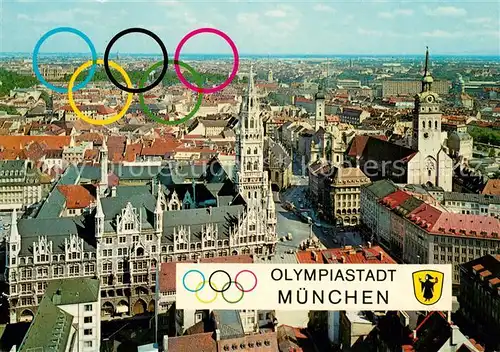 AK / Ansichtskarte Olympia Muenchen Marienplatz Olympia