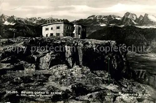 AK / Ansichtskarte Rittnerhornhaus Berghaus Sarntaler Alpen gegen Sella Langkofel Pittkofel Dolomiten Rittnerhornhaus