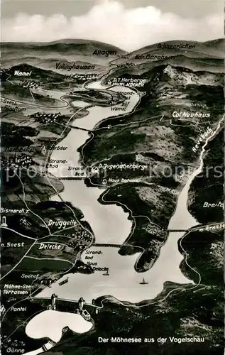 AK / Ansichtskarte Moehnesee Talsperre und Umgebung aus der Vogelschau Moehnesee