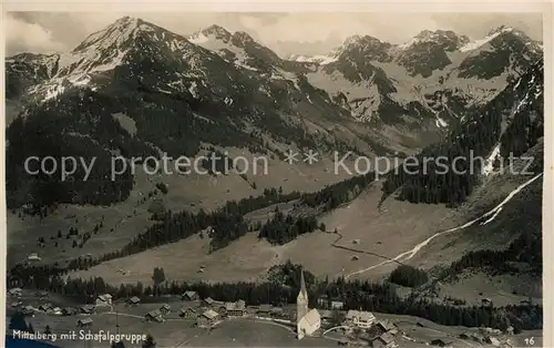 AK / Ansichtskarte Mittelberg_Kleinwalsertal mit Blick zur Schafalpgruppe Fliegeraufnahme Mittelberg_Kleinwalsertal