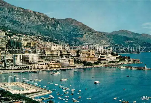 AK / Ansichtskarte Monaco Vue panoramique prise du Rocher sur le Port de Monte Carlo Collection Reflets de la Cote d Azur Monaco