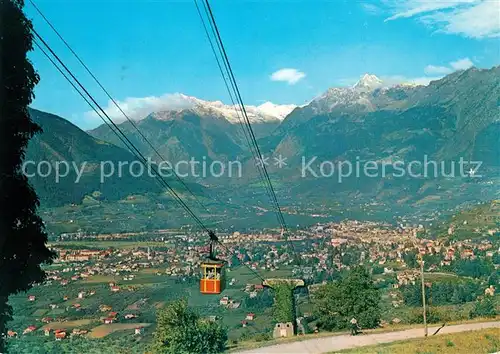 AK / Ansichtskarte Meran_Merano Panorama e teleferica di Avelengo Haflinger Bergbahn Meran Merano