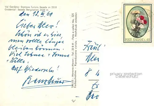 AK / Ansichtskarte Groeden Groedental Seceda Bergstation Wintersportplatz Dolomiten Groeden