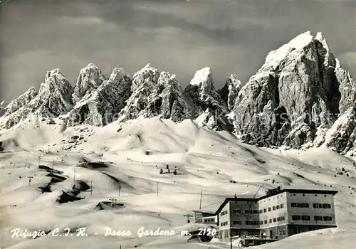 AK / Ansichtskarte Passo_Gardena Rifugio Passo Gardena Berghaus Groedner Joch Gebirgspass Dolomiten Passo Gardena