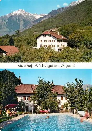 AK / Ansichtskarte Algund_Merano Gasthof P Thalguter Swimming Pool Algund Merano