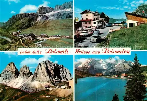 AK / Ansichtskarte Cortina_d_Ampezzo Albergo Passo Falzarego Gebirgspanorama Dolomiten Bergsee Cortina_d_Ampezzo