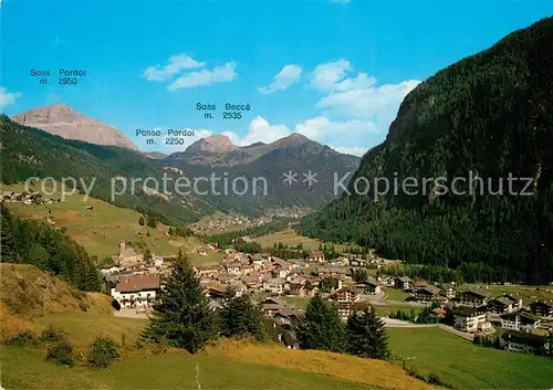 AK / Ansichtskarte Campitello_Fassa Val di Fassa verso il Passo Pordoi Panorama Blick zum Pordoijoch Gebirgspass Dolomiten Campitello Fassa