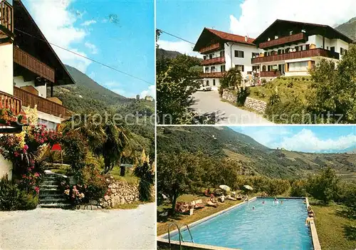 AK / Ansichtskarte Algund_Merano Pension Schoenblick Swimming Pool Algund Merano