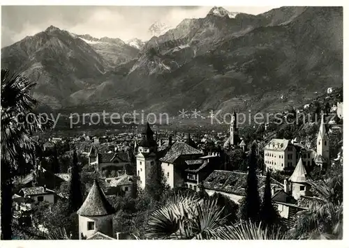 AK / Ansichtskarte Meran_Merano Panorama Kurort gegen Texelgruppe oetztaler Alpen Meran Merano