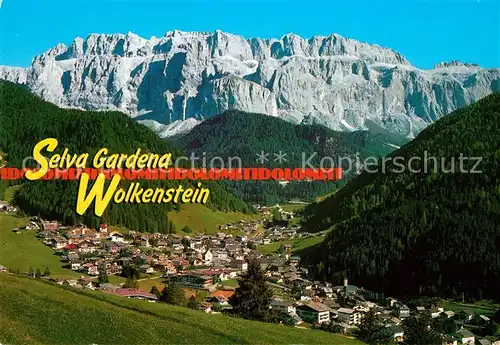 AK / Ansichtskarte Wolkenstein_Groeden Panorama Blick gegen Sellagruppe Dolomiten Wolkenstein_Groeden