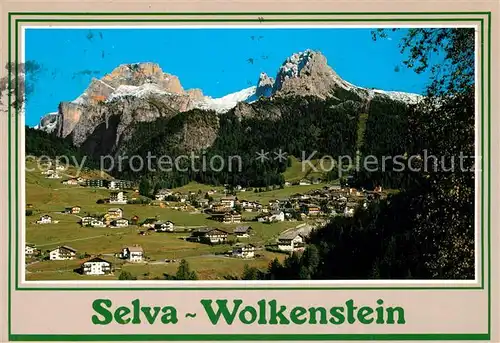 AK / Ansichtskarte Wolkenstein_Groeden Panorama gegen Tschiergruppe Dolomiten Wolkenstein_Groeden
