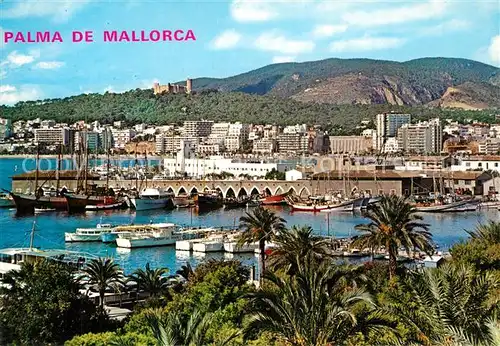 AK / Ansichtskarte Palma_de_Mallorca Vista parcial de la Bahia Hafen Yachten Fischkutter Palma_de_Mallorca