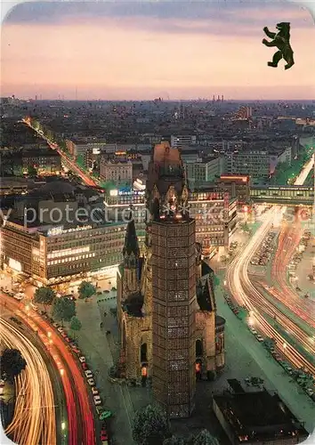 AK / Ansichtskarte Berlin Kaiser Wilhelm Gedaechtniskirche bei Nacht Berliner Baer Berlin