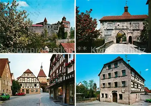 AK / Ansichtskarte Cadolzburg Teilansichten Fachwerkhaeuser Burg Cadolzburg