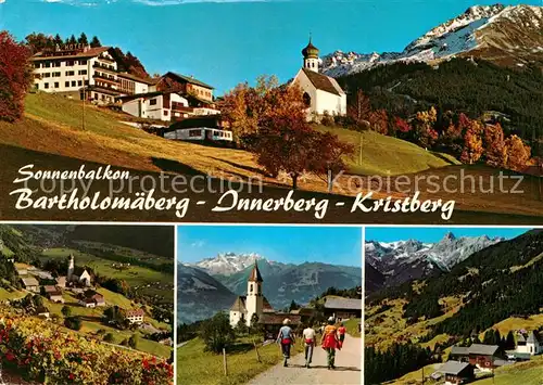 AK / Ansichtskarte Bartholomaeberg_Vorarlberg Innerberg Kristberg Montafon Bergkirche Bergwandern Alpenpanorama Bartholomaeberg Vorarlberg