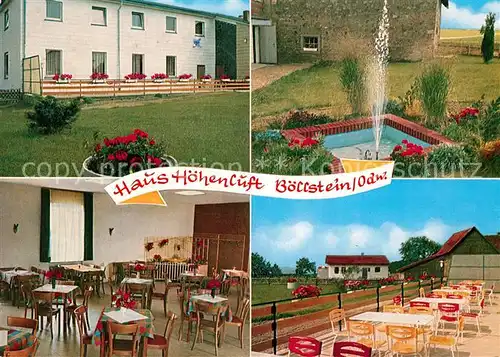 AK / Ansichtskarte Boellstein Gaststaette Pension Zur Hoehenluft Terrasse Garten Boellstein