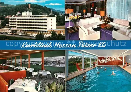 AK / Ansichtskarte Bad_Soden Salmuenster Kurklinik Hessen Pitzer KG Hallenbad Bad_Soden Salmuenster