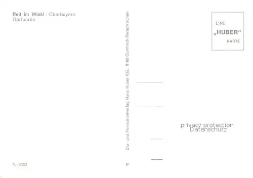 AK / Ansichtskarte Reit_Winkl Dorfpartie mit Kirche Hotel Unterwirt Huber Karte Nr 8592 Reit_Winkl
