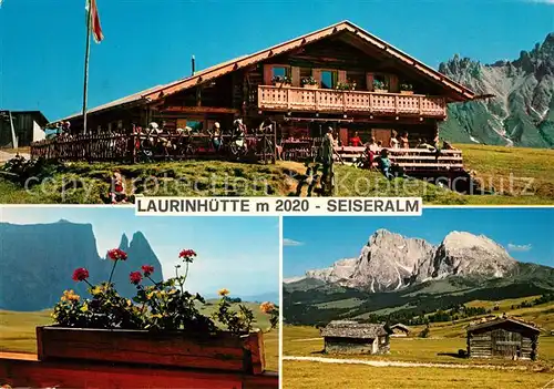 AK / Ansichtskarte Seiseralm_Chiemgau Laurinhuette Bergrestaurant Landschaftspanorama Dolomiten Seiseralm Chiemgau