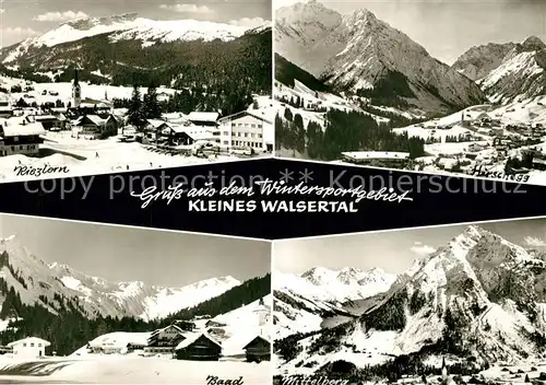 AK / Ansichtskarte Riezlern_Kleinwalsertal_Vorarlberg Wintersportgebiet Kleines Walsertal Hirschegg Mittelberg Baad Alpenpanorama Riezlern_Kleinwalsertal