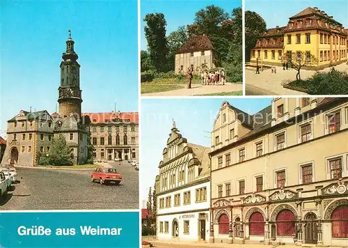 AK / Ansichtskarte Weimar_Lahn Schloss Goethe Gartenhaus Park an der Ilm Wittumspalais Renaissancehaeuser am Markt Weimar_Lahn