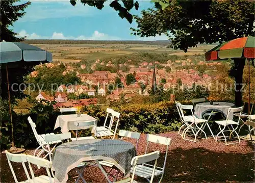 AK / Ansichtskarte Melsungen_Fulda Panorama Blick vom Balkon der Stadt Waldhotel Lindenlust Melsungen Fulda