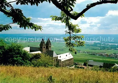 AK / Ansichtskarte Eibingen Abtei St Hildegard Kloster Kirche Blick ins Rheintal Eibingen
