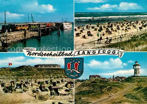 AK / Ansichtskarte Langeoog_Nordseebad Strand Duenen Leuchtturm Inseleisenbahn Langeoog_Nordseebad