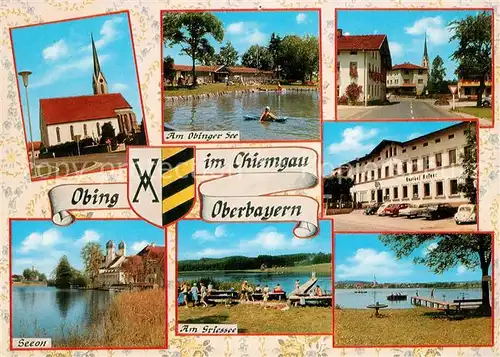 AK / Ansichtskarte Obing Kirche Obinger See Griessee Seeon Obing