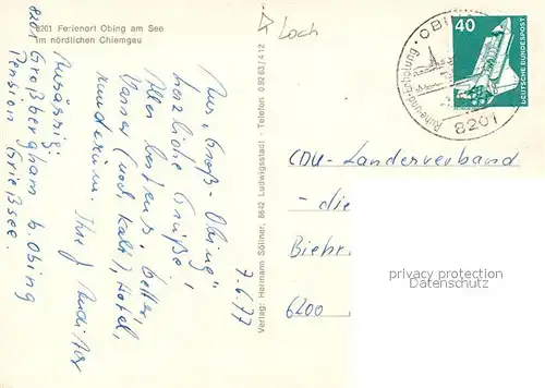 AK / Ansichtskarte Obing Kirche Obinger See Griessee Seeon Obing