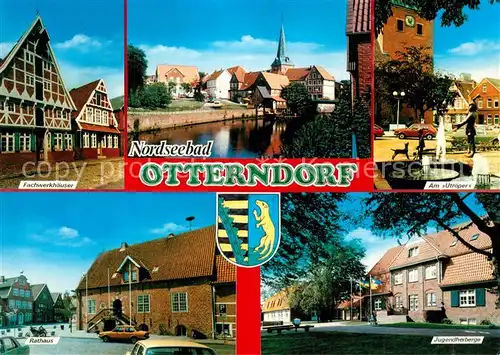 AK / Ansichtskarte Otterndorf_Niederelbe Fachwerkhaus Utroper Jugendherberge Rathaus Otterndorf Niederelbe