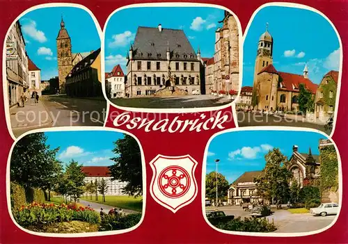 AK / Ansichtskarte Osnabrueck Rathaus Kirche Park  Osnabrueck