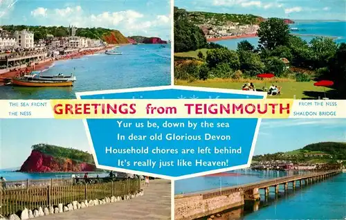 AK / Ansichtskarte Teignmouth_Teignbridge See Front From the Ness Shaldon Bridge Teignmouth Teignbridge