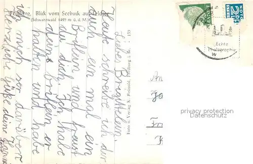 AK / Ansichtskarte Feldberg_Schwarzwald Blick vom Seebuck auf Feldsee Feldberg Schwarzwald