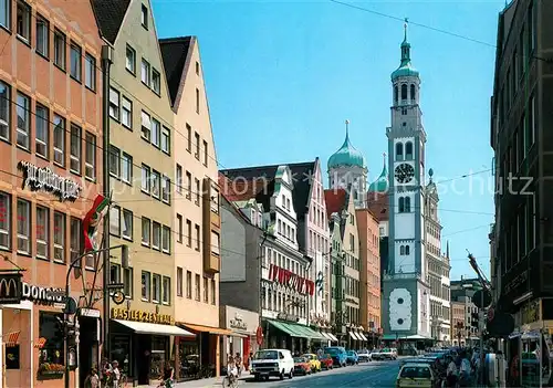 AK / Ansichtskarte Augsburg Karolinenstrasse Perlachturm Rathaus Augsburg