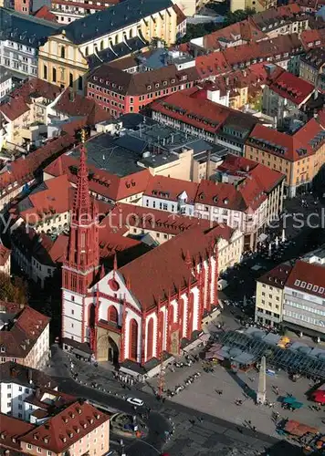 AK / Ansichtskarte Wuerzburg Marienkapelle am Marktplatz Fliegeraufnahme Wuerzburg