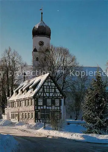 AK / Ansichtskarte Westerheim_Wuerttemberg Haus des Gastes und St Stephanus Kirche Westerheim_Wuerttemberg