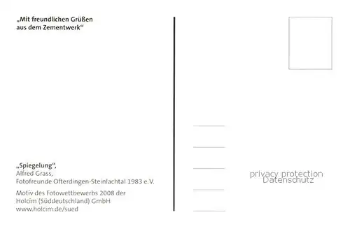 AK / Ansichtskarte Ofterdingen Spiegelung Zementwerk Ofterdingen