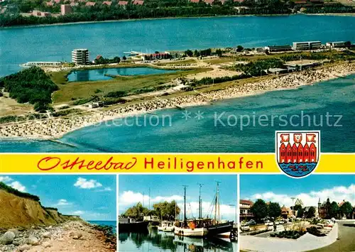 AK / Ansichtskarte Heiligenhafen_Ostseebad Fliegeraufnahme Steilkueste Kutterhafen Park Heiligenhafen_Ostseebad