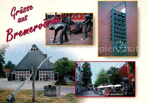 AK / Ansichtskarte Bremervoerde Skulptur Ziehbrunnen Glockenspieluhr Fussgaengerzone Bremervoerde