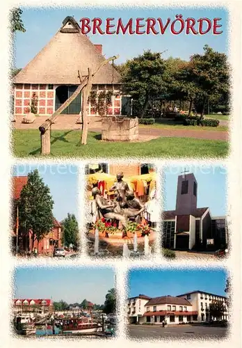 AK / Ansichtskarte Bremervoerde Ziehbrunnen Plastik Kirche Hafen Hotel Bremervoerde