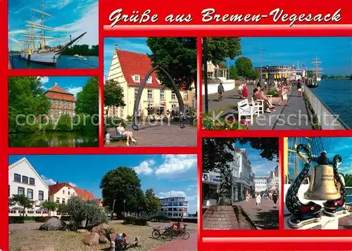 AK / Ansichtskarte Vegesack Segelschiff Freilichtmuseum Promenade Park Schiffsglocke Vegesack