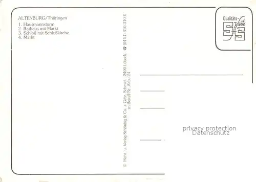 AK / Ansichtskarte Altenburg_Thueringen Hausmannsturm Rathaus mit Markt Schloss Schlosskirche Markt Altenburg Thueringen
