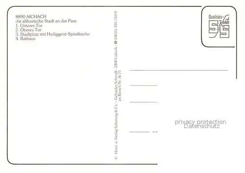 AK / Ansichtskarte Aichach Unteres Tor Oberes Tor Stadtplatz Heiliggeist Spitalkirche Rathaus Aichach
