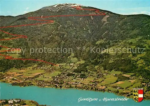 AK / Ansichtskarte Bodensdorf_Ossiacher_See mit Gerlitzen Alpenstrasse Fliegeraufnahme Bodensdorf_Ossiacher_See